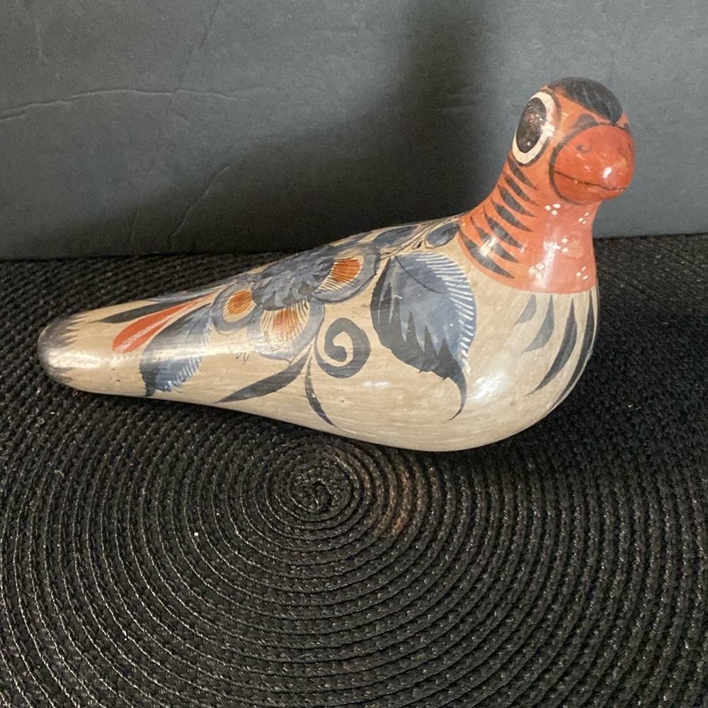 Mexican pottery hand painted bird